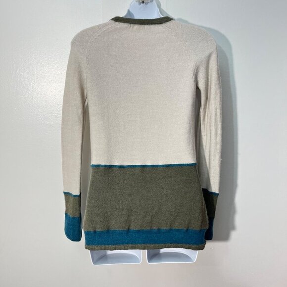 Horny Toad Colorblock Stripe Merino Wool V Neck Sweater Size XS - Picture 4 of 8